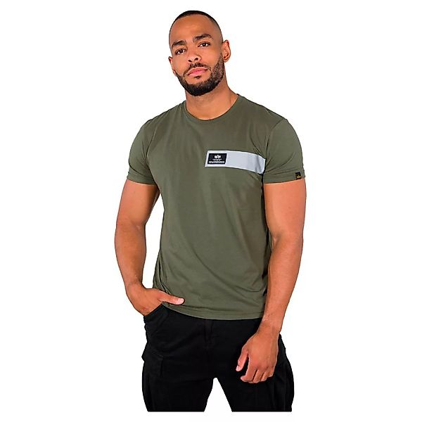 Alpha Industries Reflective Stripes Kurzärmeliges T-shirt XL Dark Olive günstig online kaufen