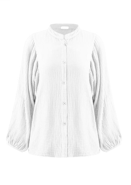 SASSYCLASSY Langarmbluse Oversize Musselin Bluse Damen günstig online kaufen