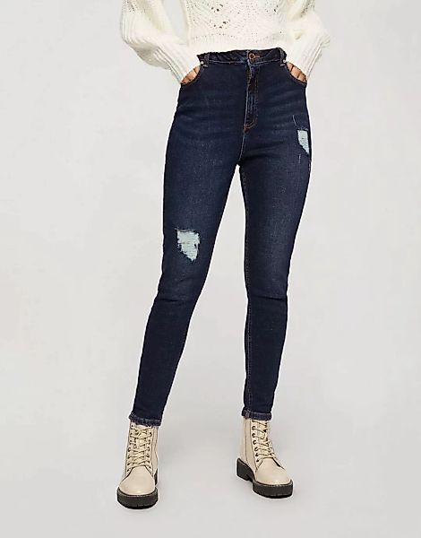 Miss Selfridge – Lizzie – Eng geschnittene Jeans in dunkelblauer Waschung m günstig online kaufen