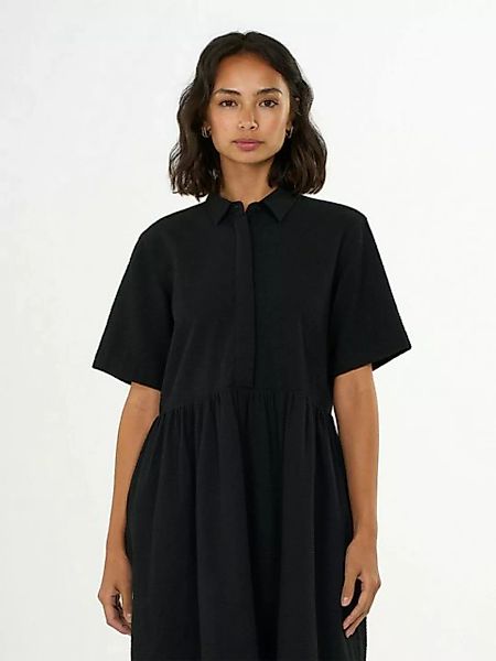 KnowledgeCotton Apparel Sommerkleid Seersucker Short Shirt Dress günstig online kaufen