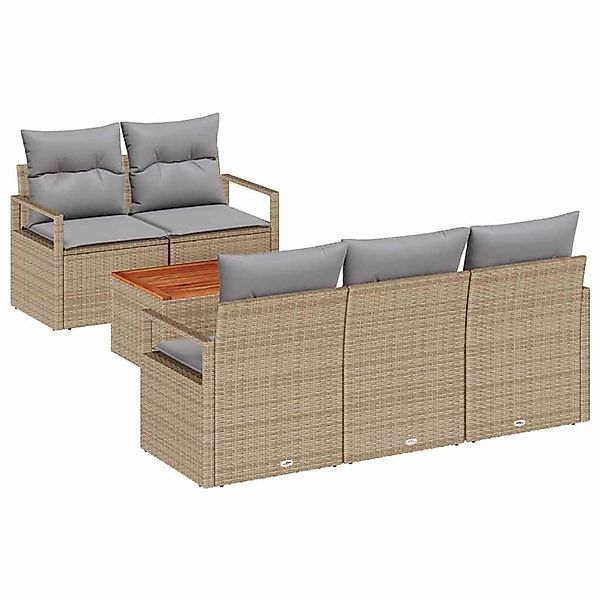 vidaXL Garten-Sofa-Set 6-Tlg Beige Hellgrau 3356313 günstig online kaufen