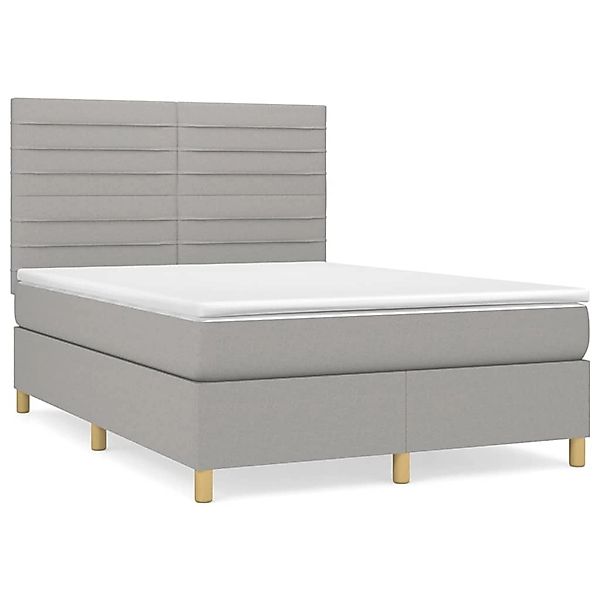 vidaXL Boxspringbett mit Matratze Hellgrau 140x190 cm Stoff1397136 günstig online kaufen