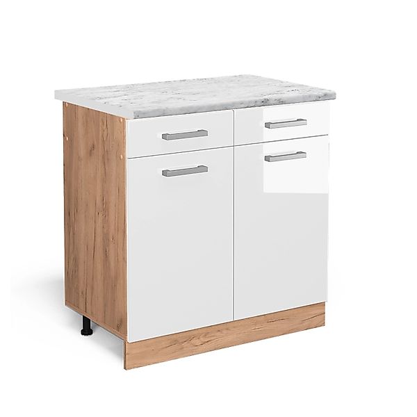 Vicco Unterschrank R-Line, Weiß Hochglanz/Goldkraft Eiche, günstig online kaufen