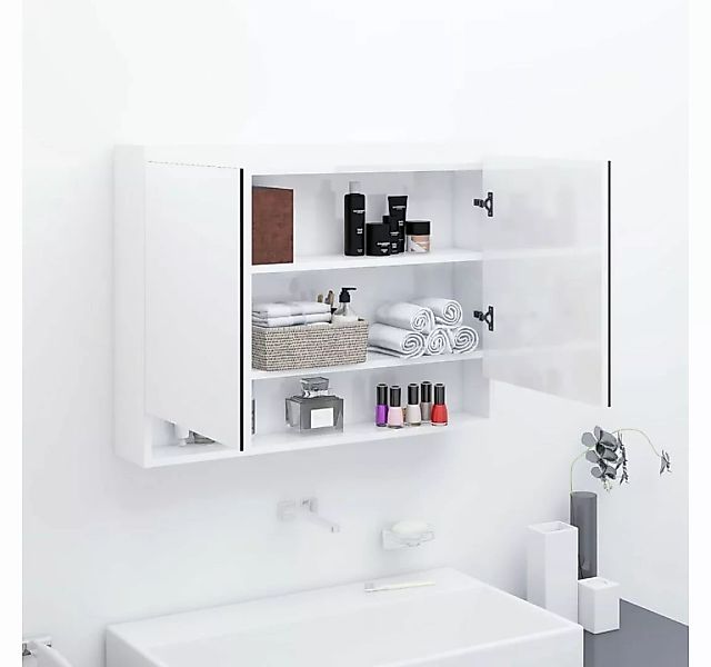vidaXL Badezimmerspiegelschrank Spiegelschrank fürs Bad 80x15x60 cm MDF Glä günstig online kaufen