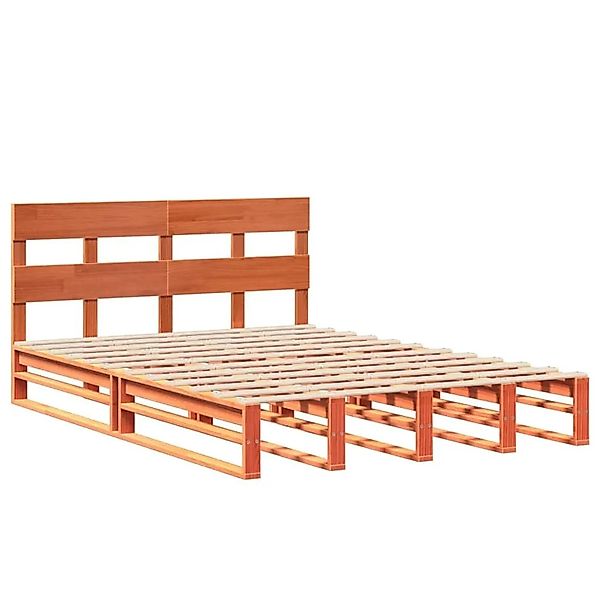 vidaXL Massivholzbett ohne Matratze Wachsbraun 135x190 cm Kiefernholz 33023 günstig online kaufen