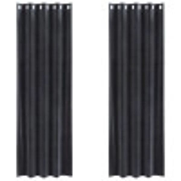 vidaXL Vorhänge 2 Stk Dunkelgrau 140 x 245 cm Samt 4107226 günstig online kaufen