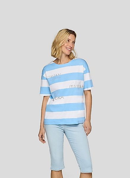 Rabe Print-Shirt Rabe Streifenshirt mit Schriftzügen und Glitzersteinen günstig online kaufen