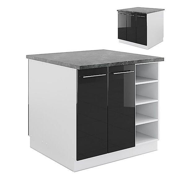 Vicco Unterschrank Fame-Line, Anthrazit Hochglanz/Weiß, 90 günstig online kaufen