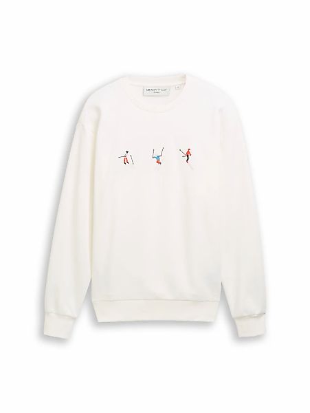 TOM TAILOR Denim Sweater, mit Ski-Motiven bestickt günstig online kaufen