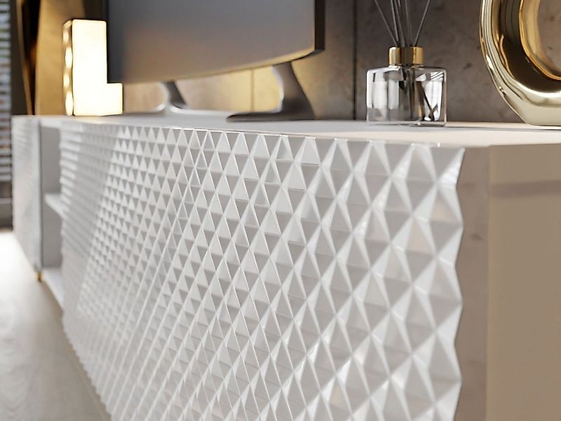 ALLHOUSE24 Lowboard PALERMO Sideboard Hochglanz gefräst, Metallfüße in 3 Fa günstig online kaufen