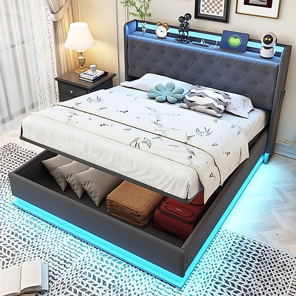 STILVORA Polsterbett Stauraumbett 140×200 Jugendbett Doppelbett günstig online kaufen