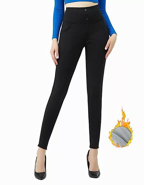 Jepo Leggings Elastische Damenhose Thermoleggings warm Fit Schwarz-2XL/3XL günstig online kaufen