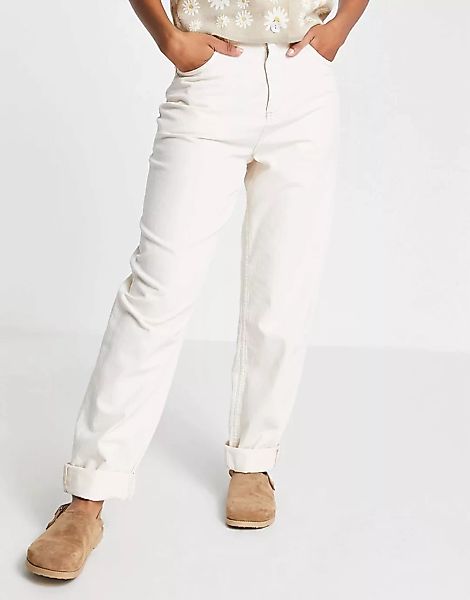 ASOS DESIGN – Superlässige Mom-Jeans mit hohem Bund in Creme-Grün günstig online kaufen