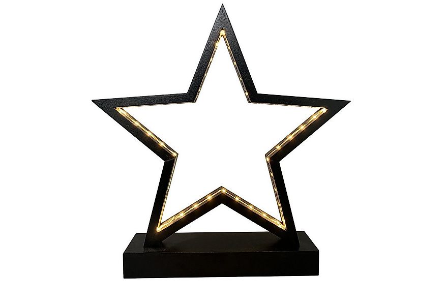 Casaria Dekostern, 1 St., Weihnachtsstern kabellos batteriebetrieben Holz 4 günstig online kaufen