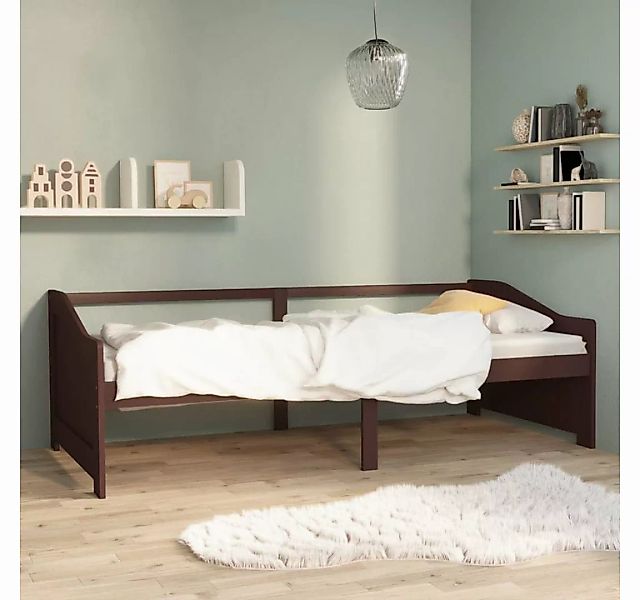 vidaXL Bett Tagesbett 3-Sitzer Dunkelbraun Massivholz Kiefer 90x200 cm günstig online kaufen
