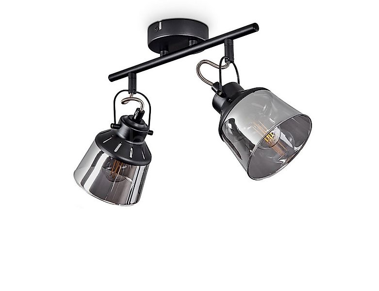 hofstein Deckenleuchte »Rimini« moderne Deckenlampe aus Metall/Glas in Schw günstig online kaufen