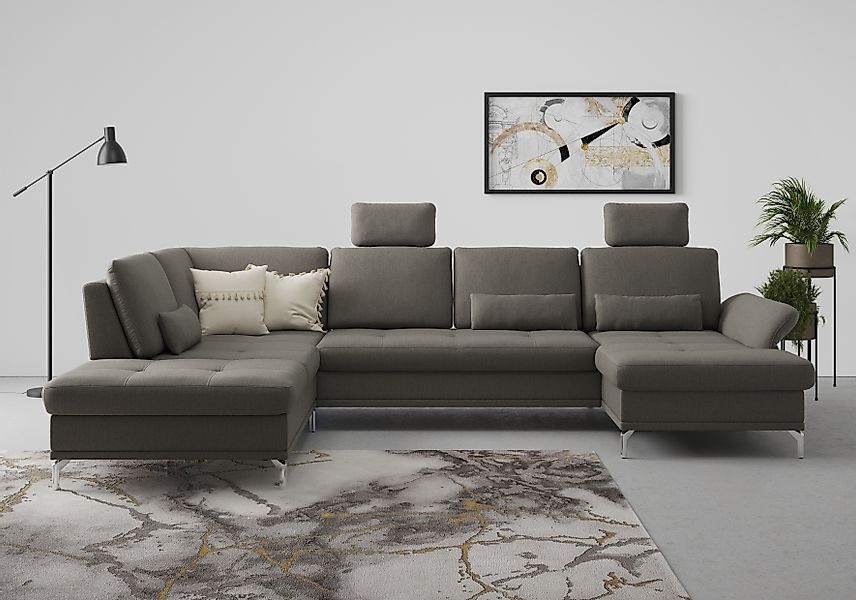 Home affaire Wohnlandschaft »Palm Beach U-Form« Federkern, mit Sitztiefenve günstig online kaufen