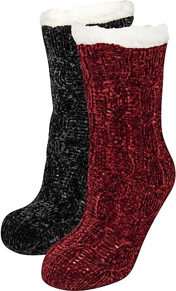 Capelli New York Kuschelsocken 2er-Pack, 2 Paar tlg. mit Antirutsch-Noppen günstig online kaufen