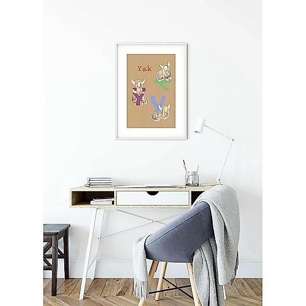 KOMAR Wandbild - ABC Animal Y - Größe: 50 x 70 cm mehrfarbig Gr. one size günstig online kaufen