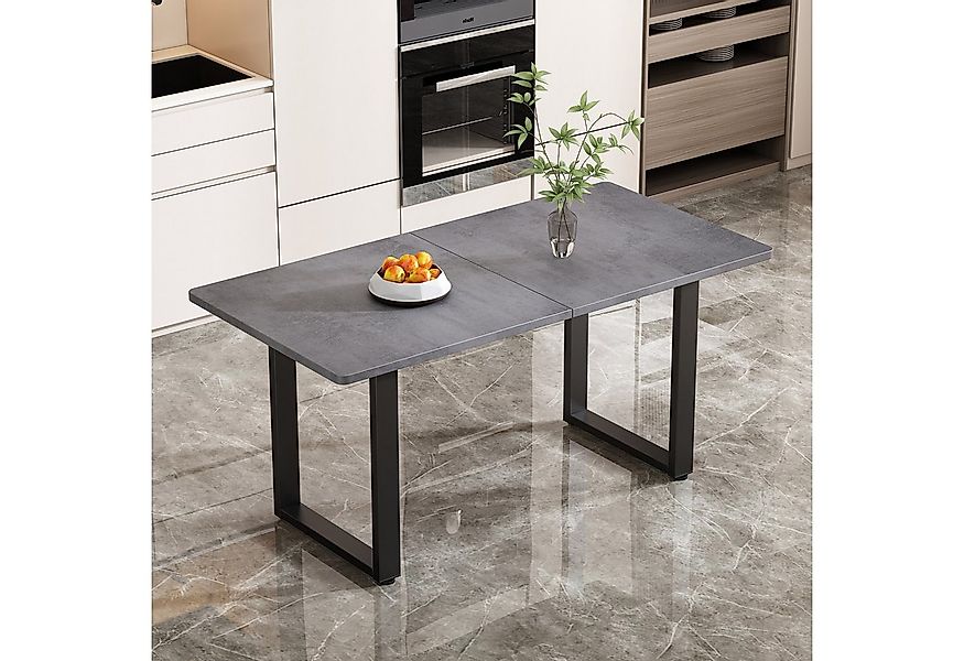 SOFTWEARY Esstisch mit Metallgestell (1-St., 140/70/75 cm), in Betonoptik g günstig online kaufen