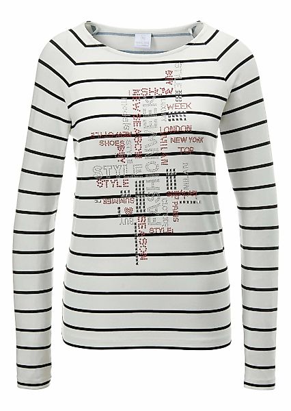 MADELEINE Langarmshirt "Shirt Ringel-Shirt mit glitzernden Schmucksteinen" günstig online kaufen