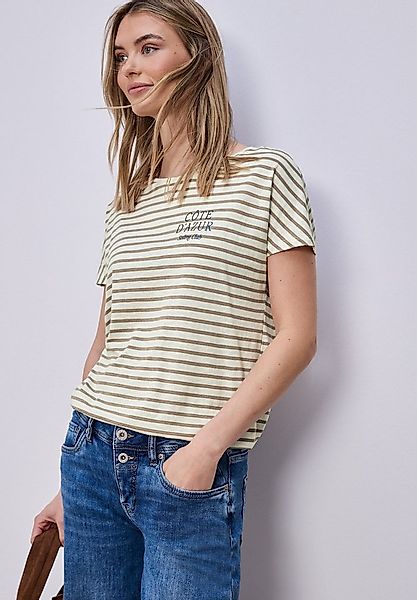 STREET ONE Rundhalsshirt Sommershirt mit Streifen günstig online kaufen