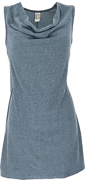 Guru-Shop Midikleid Minikleid mit Wasserfallausschnitt, bequemes.. günstig online kaufen