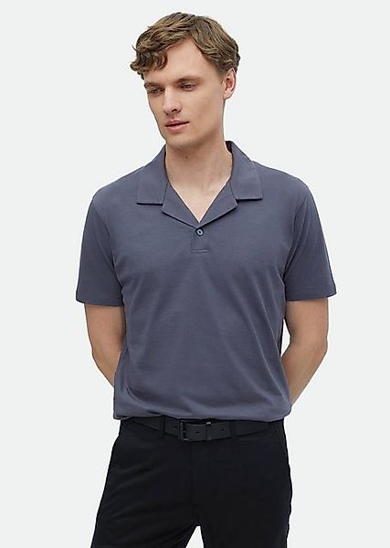 RAMSEY Poloshirt Dunkelgraues Einfarbiges Polo-Hals 100% Baumwolle T-Shirt günstig online kaufen