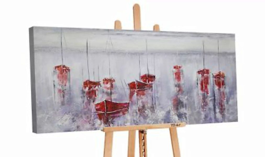YS-Art™ Gemälde YS-Art „Stiller Hafen“ Gemälde einer Meereslandschaft mit S günstig online kaufen