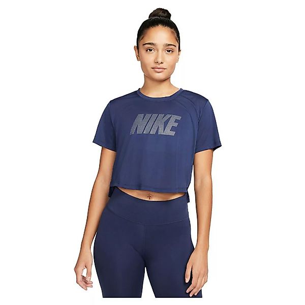 Nike Dri Fit One Standard Fit Graphic Kurzarm T-shirt M Midnight Navy / Met günstig online kaufen