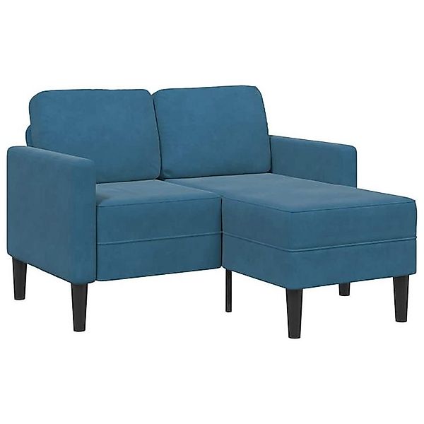 vidaXL Sofa 2-Sitzer-Sofa mit Chaiselongue L-Form Blau 125 cm Samt günstig online kaufen