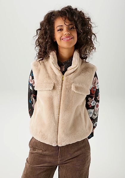 Aniston CASUAL Plüschweste in trendiger Farbpalette - NEUE KOLLEKTION günstig online kaufen