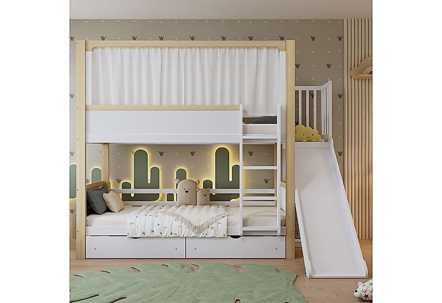 Merax Etagenbett (1-St., Jugendbett Doppelbett Stockbett Kieferholzbett), K günstig online kaufen