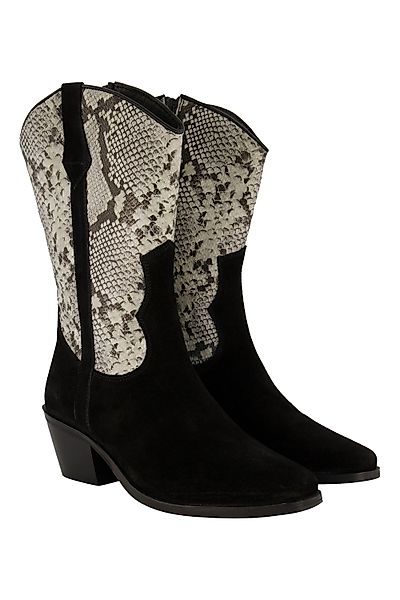 Ulla Popken Leder-Western-Stiefeletten Veloursleder Weite H günstig online kaufen