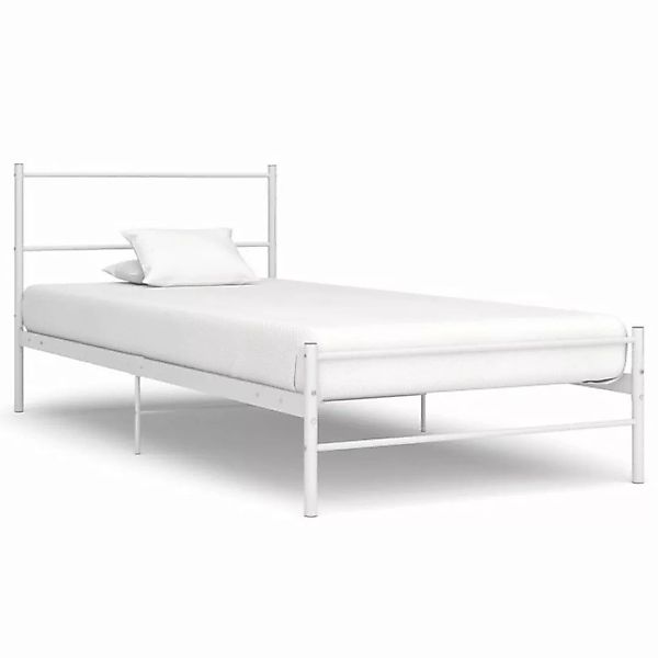 furnicato Bett Bettgestell Weiß Metall 100 × 200 cm günstig online kaufen