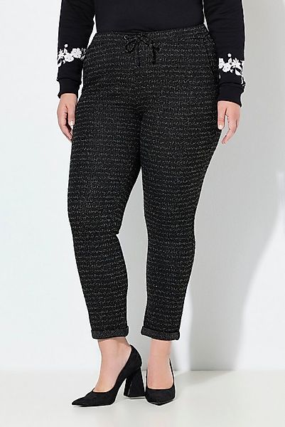 MIAMODA Schlupfhose Hose Tapered Fit Glitzereffekt Elastikbund günstig online kaufen