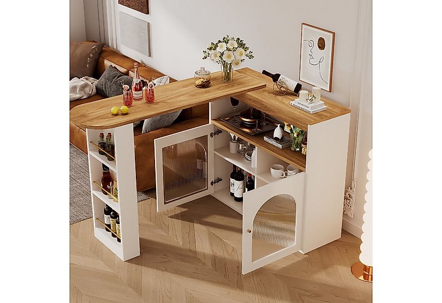 TavilaEcon Bartisch 360° drehbar, Rattan Dekorative Schranktür, moderner Es günstig online kaufen