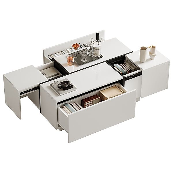 Merax Couchtisch hochglanz Sofatisch mit Patchwork-Design günstig online kaufen