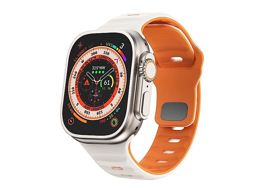 Wigento Smartwatch-Armband Für Apple Watch Ultra 2 / 1 49mm Silikon Design günstig online kaufen