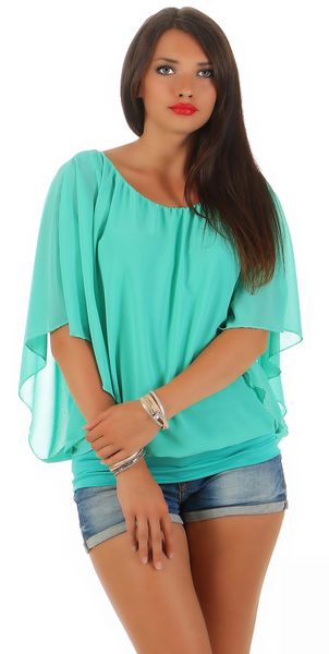 CLEO STYLE Schlupfbluse Damen Chiffon Bluse günstig online kaufen