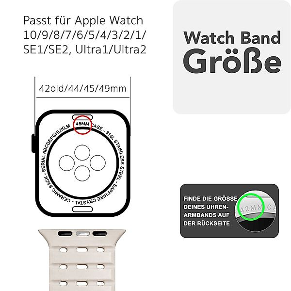 Nalia Smartwatch-Armband Apple Watch 49mm/46/45/44/42(Serie 1-3), günstig online kaufen