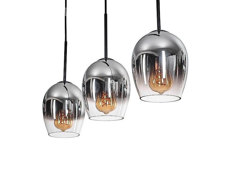 hofstein Pendelleuchte Pendellampe aus Metall/Glas in Schwarz/Chromfarben/K günstig online kaufen