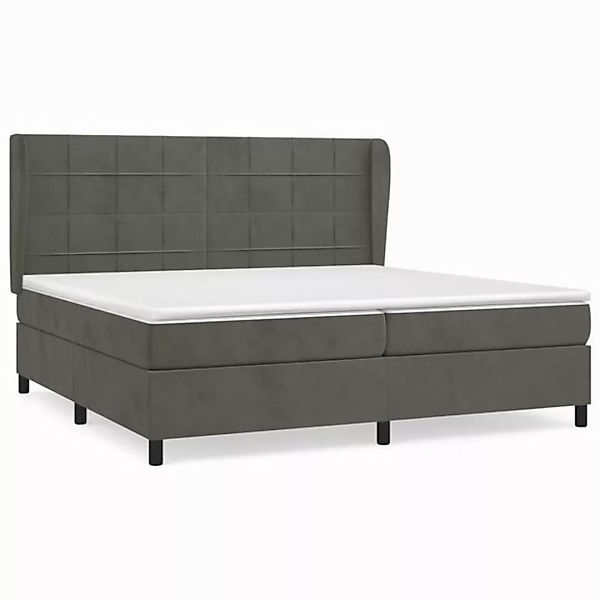 furnicato Bett Boxspringbett mit Matratze Dunkelgrau 200x200 cm Samt (1-tlg günstig online kaufen