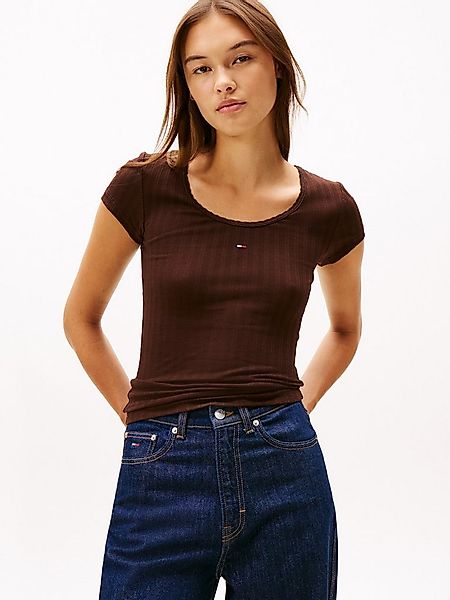Tommy Jeans Kurzarmshirt TJW SLIM IRREGULAR RIB SS in gerippter Struktur günstig online kaufen