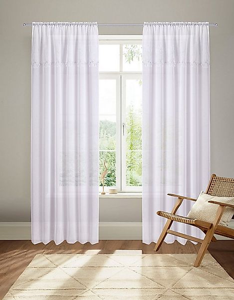 Home affaire Gardine Riedbach (1 St), Stangendurchzug, transparent, mit flo günstig online kaufen