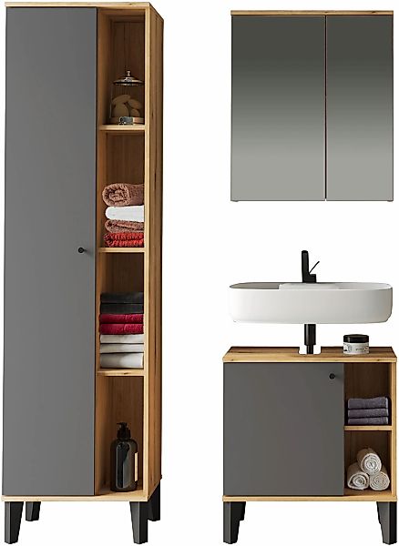 Home affaire Badmöbel-Set "OSLO, Bad im skandinavischen Design, 3-teiliges günstig online kaufen