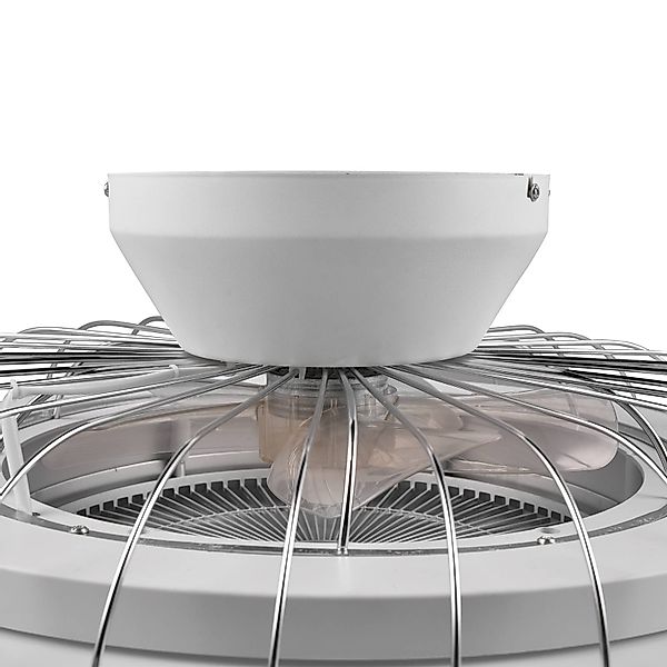 Smart-LED-Deckenventilator Sandfjord, leise, chrom, Ø 50 cm günstig online kaufen