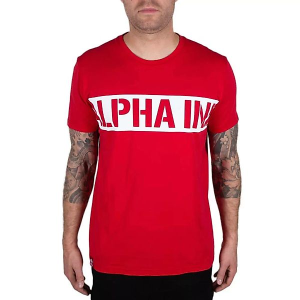 Alpha Industries Printed Stripe Kurzärmeliges T-shirt 2XL Speed Red günstig online kaufen
