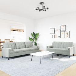 vidaXL Sofa 2-tlg. Sofagarnitur mit Kissen günstig online kaufen