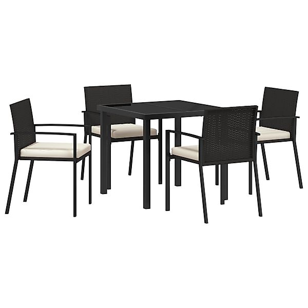 vidaXL Garten Essgruppe 5-Tlg Schwarz Poly Rattan 3379248 günstig online kaufen